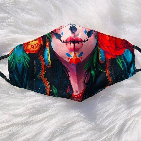 Brand New‎ Halloween Face Mask For ADULTS Scary  Fashion Washable Face Cover - Picture 1 of 6